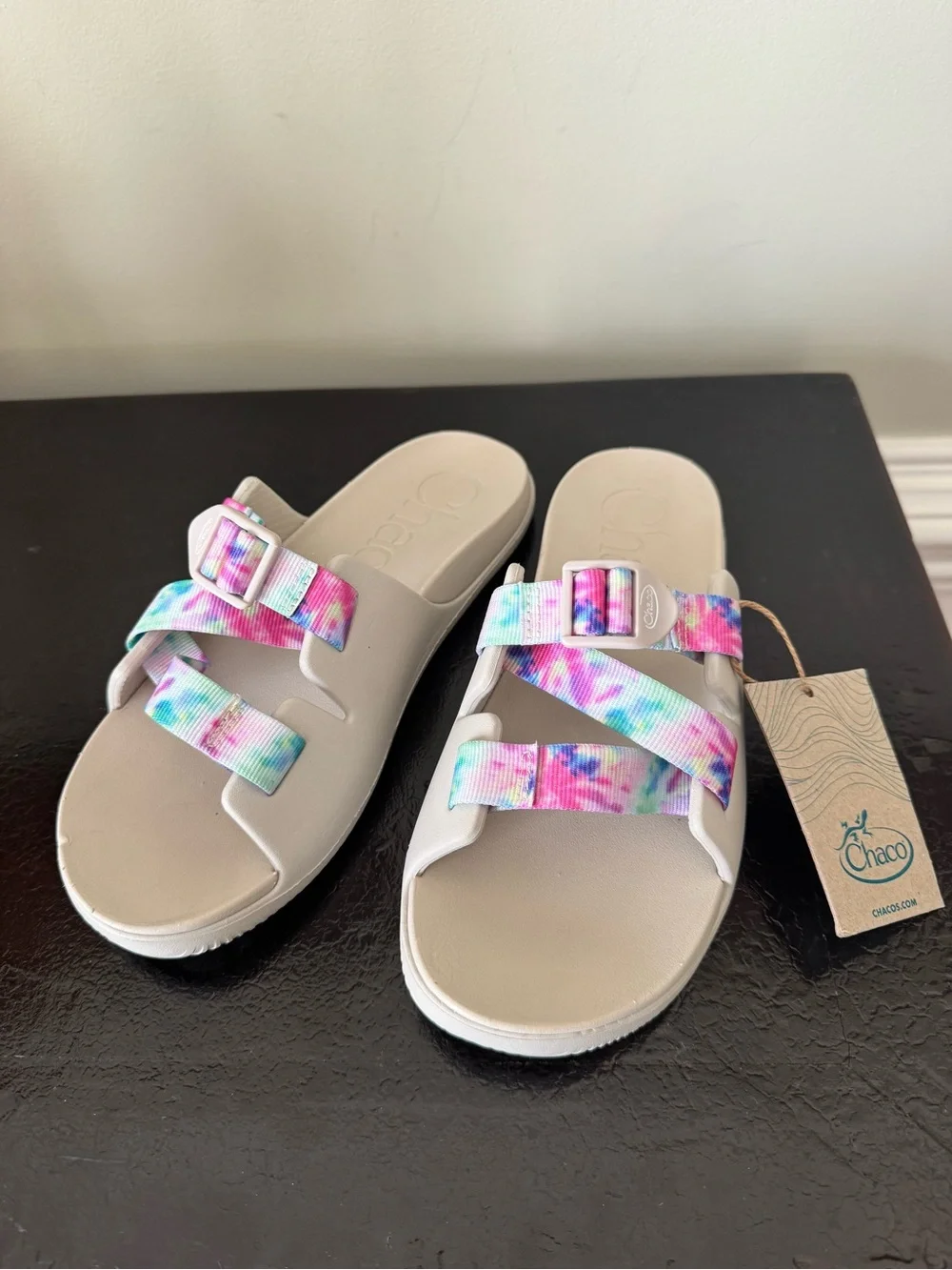 Chaco Chillos Light Tie Dye Slides for Kids Sz 6 NWT